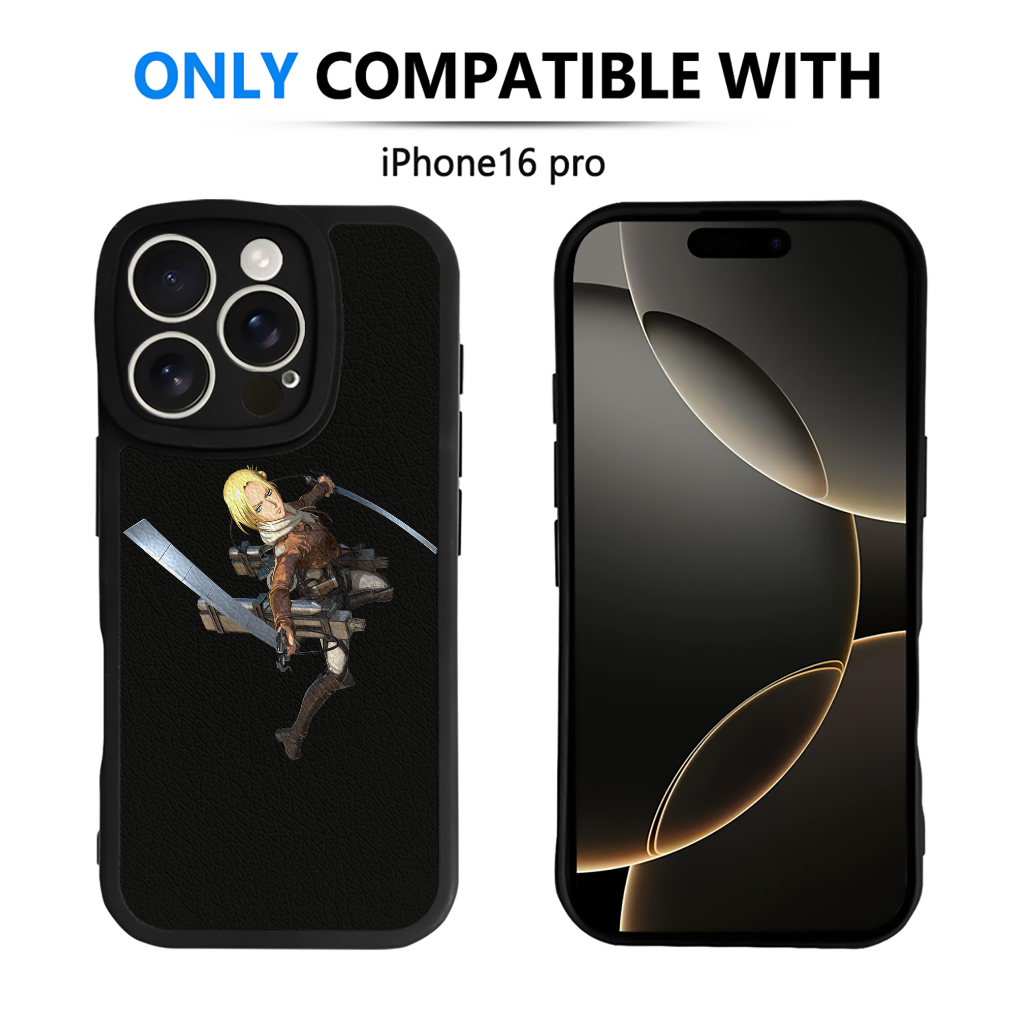（画像用） 進撃の巨人 アニ・レオンハート Attack on Titan Annie Leonhart 【iPhone 16シリーズ対応】シリコンスマホケース（レザー調） 材質：シリコン
